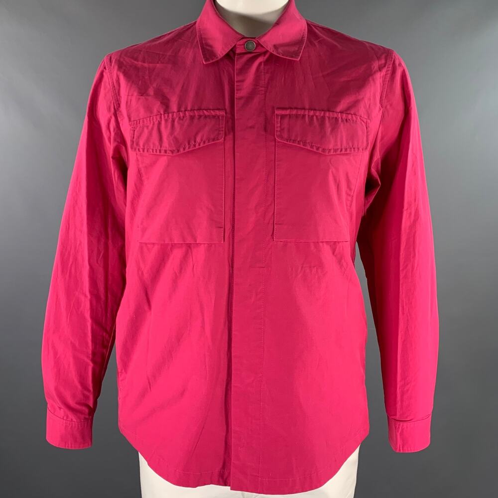 BARACUTA Size 42 Pink Fuchsia Polyester Cotton Shirt Jacket Jacket